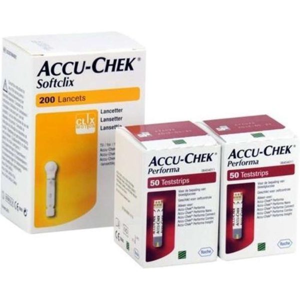 Accu Chek Performa actiepakket: 100 teststrips + 200 softclix