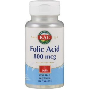 Kal Foliumzuur 800mcg & B12 Tabletten