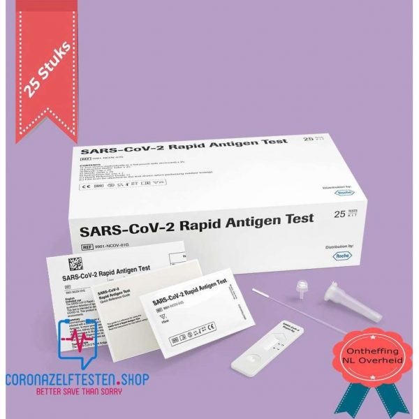 Roche Corona Rapid Antigen Test Kit 25 Stuks. Diepe sneltest. Voor de Professional. Hoge Betrouwbaarheid