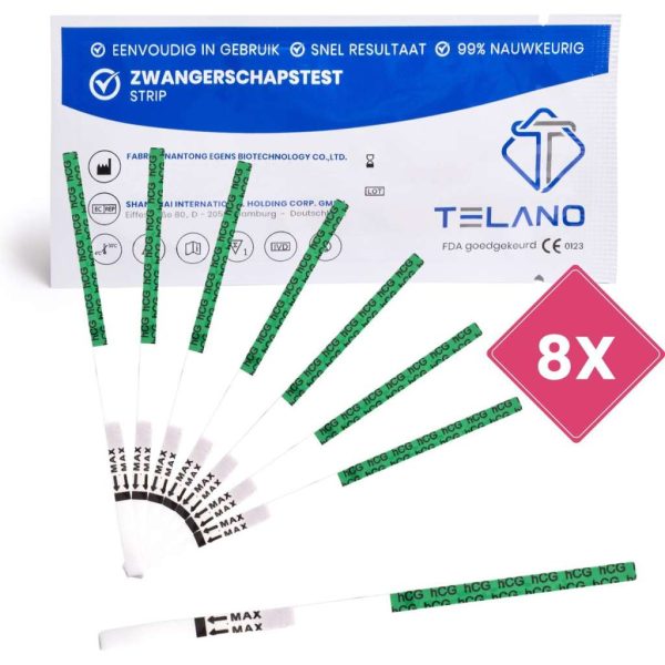 Telano Zwangerschapstest Vroeg Dipstick 8 stuks - Strip Gevoelig