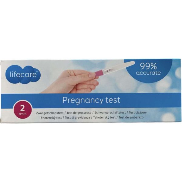 Zwangerschapstest - Lifecare Pregnancy test - 2 stuks - Vanaf de 1e dag al testen