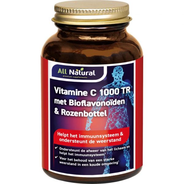 All Natural Vitamine C 1000 TR met Bioflavonoïden & Rozenbottel Tabletten