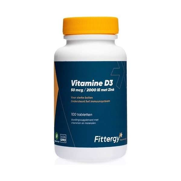 Fittergy Vitamine D3 50mcg Met Zink Tabletten