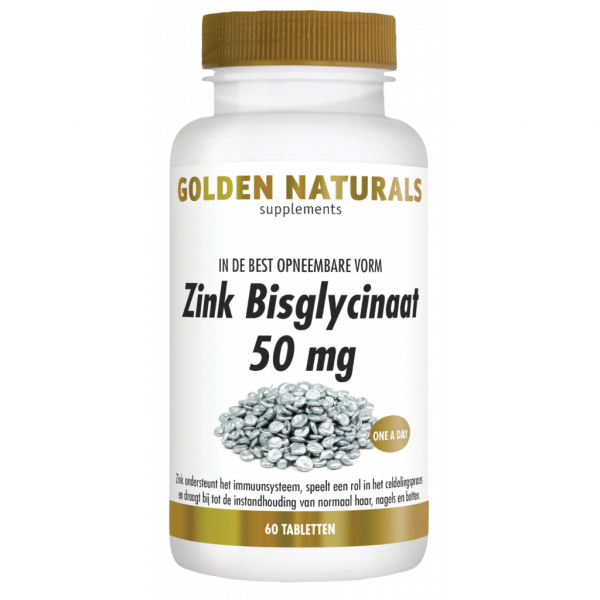 Golden Naturals Zink Bisglycinaat 50 mg Tabletten