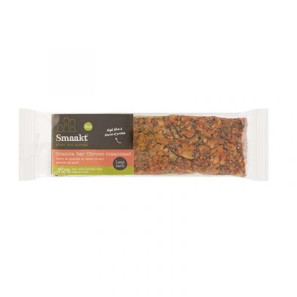 Smaakt Less Carb Granola Bar Citroen-maanzaad