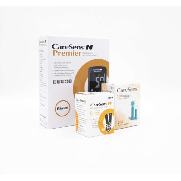 CareSens N Premier glucosemeter startpakket (Voordeelpakket) incl. 50 CareSens test strips & 100 CareSens lancetten