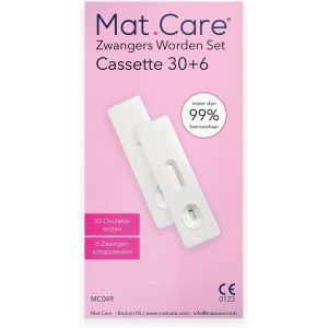 mat care zwanger worden set cassette 30 ovulatietesten 6 zwangerschapstesten