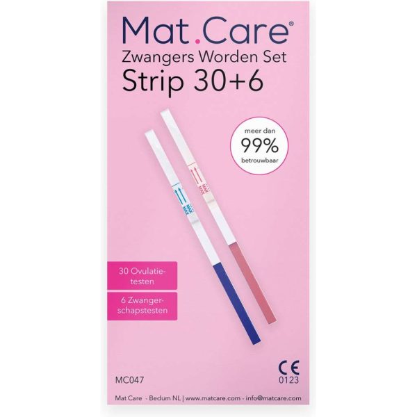 mat care zwanger worden set strip 30 ovulatietesten 6 zwangerschapstesten