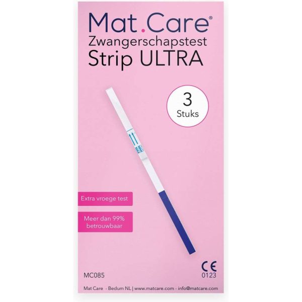 Vroege zwangerschapstest - Mat Care zwangerschapstest Strip Ultra 3 stuks